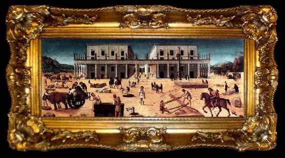 framed  Piero di Cosimo The Building of a Palace, ta009-2